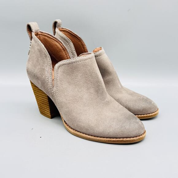 Jeffrey Campbell Boots Womens 6.5 Gray Suede Rosalee Cutout Ankle Booties Heel - Picture 2 of 9
